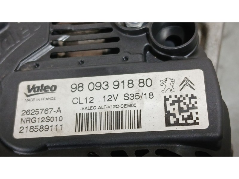 Recambio de alternador para peugeot 2008 i (cu_) 1.2 thp 110 / puretech 110 referencia OEM IAM 9809391880  