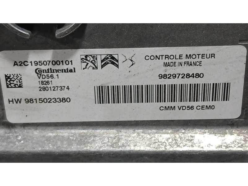 Recambio de centralita motor uce para peugeot 2008 i (cu_) 1.2 thp 110 / puretech 110 referencia OEM IAM 1637322280  