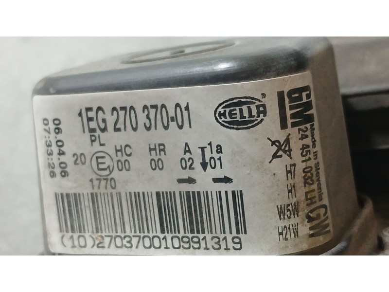 Recambio de faro izquierdo para opel astra h (a04) 1.7 cdti (l48) referencia OEM IAM 93178635  