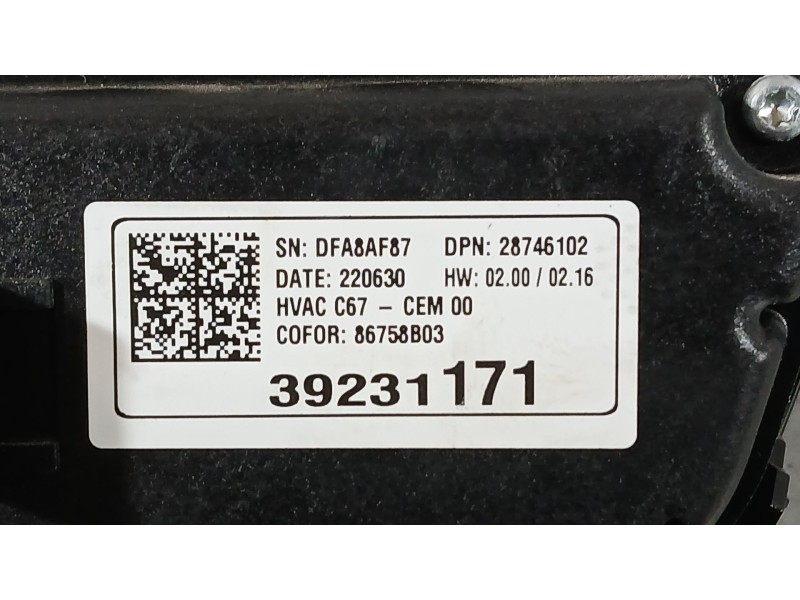Recambio de mando calefaccion / aire acondicionado para opel corsa f (p2jo) 1.2 (68) referencia OEM IAM 9845184680  