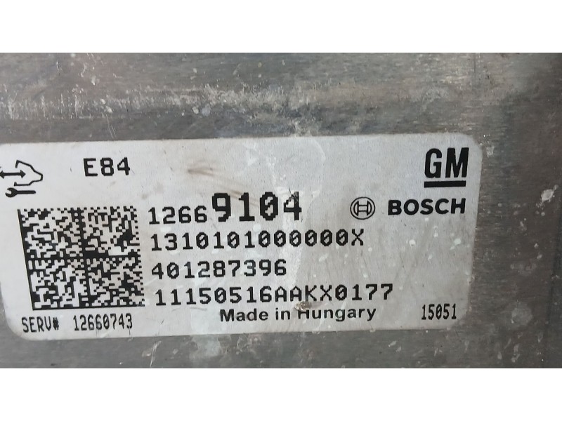 Recambio de centralita motor uce para opel karl (c16) 1.0 referencia OEM IAM 12672780  