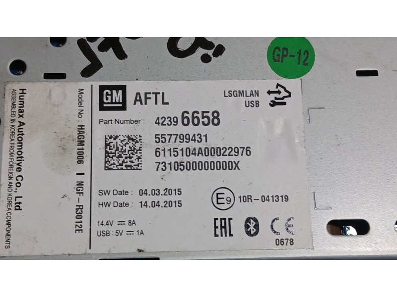 Recambio de sistema audio / radio para opel karl (c16) 1.0 referencia OEM IAM 42450330  