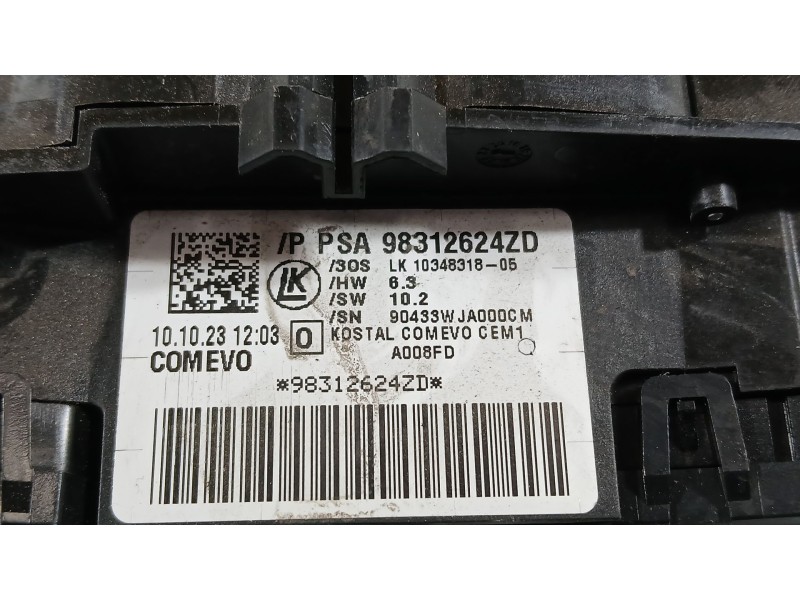 Recambio de mando luces y limpia para peugeot partner furgoneta/monovolumen (k9) 1.5 bluehdi 100 referencia OEM IAM 98312557ZD  