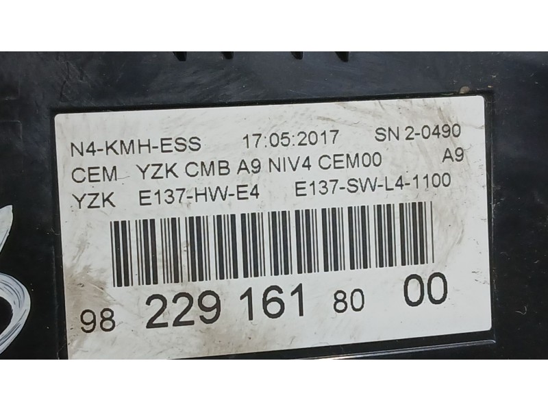 Recambio de cuadro instrumentos para peugeot 2008 i (cu_) 1.2 thp 110 / puretech 110 referencia OEM IAM 9825986180  