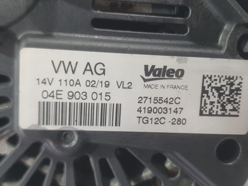 Recambio de alternador para seat ibiza v (kj1, kjg) 1.0 tsi referencia OEM IAM 04E903015  
