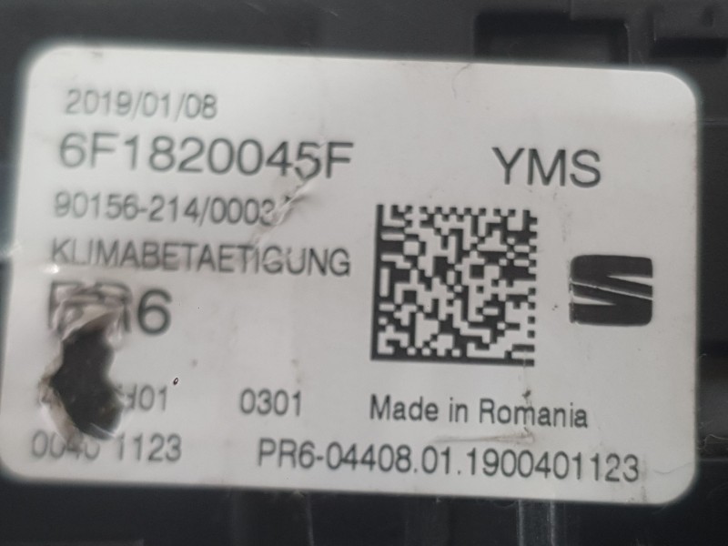 Recambio de mando calefaccion / aire acondicionado para seat ibiza v (kj1, kjg) 1.0 tsi referencia OEM IAM 6F1820045HCZH  
