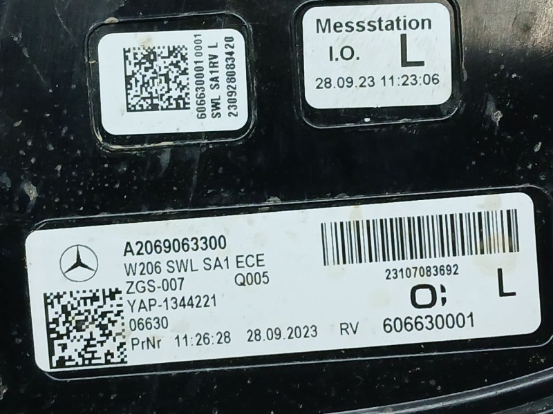 Recambio de piloto trasero izquierdo exterior para mercedes-benz clase c (w206) c 300 de (206.208) referencia OEM IAM A206906330