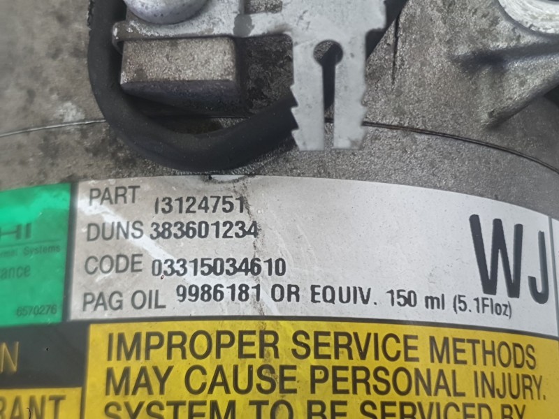 Recambio de compresor aire acondicionado para opel astra h (a04) 1.7 cdti (l48) referencia OEM IAM 13124751 93190259 