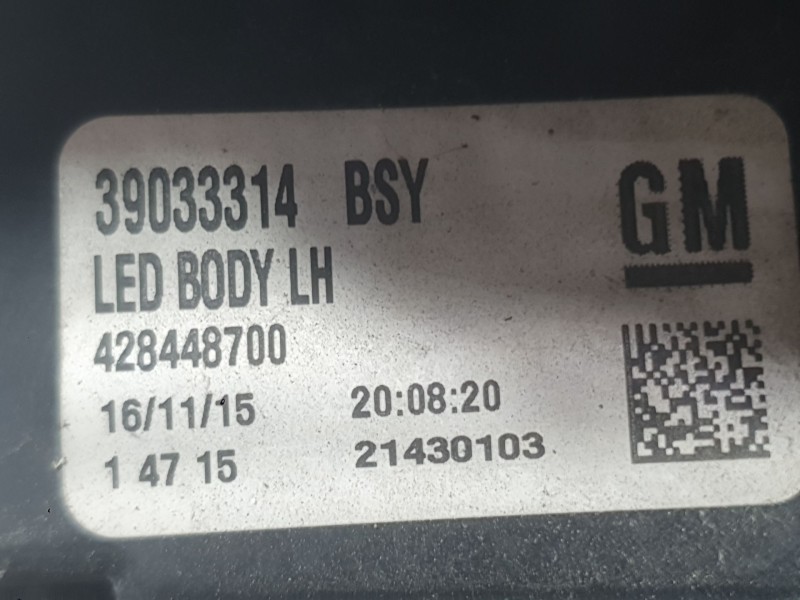 Recambio de piloto trasero izquierdo exterior para opel zafira tourer c (p12) 1.6 cdti (75) referencia OEM IAM 39033314  