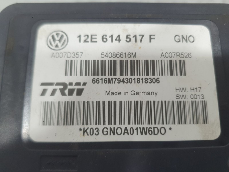 Recambio de abs para volkswagen up! (121, 122, bl1, bl2, bl3, 123) e-up referencia OEM IAM 12E614517FBEF  