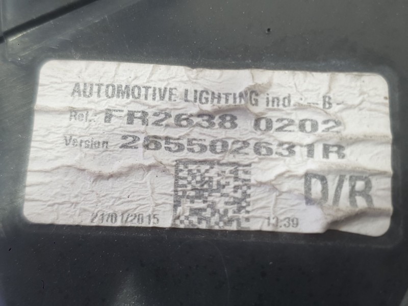 Recambio de piloto trasero derecho exterior para renault clio iv (bh_) 0.9 tce 90 referencia OEM IAM 265502631R  