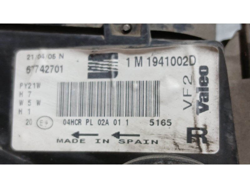 Recambio de faro derecho para seat leon (1m1) 1.9 tdi referencia OEM IAM 1M1941016  