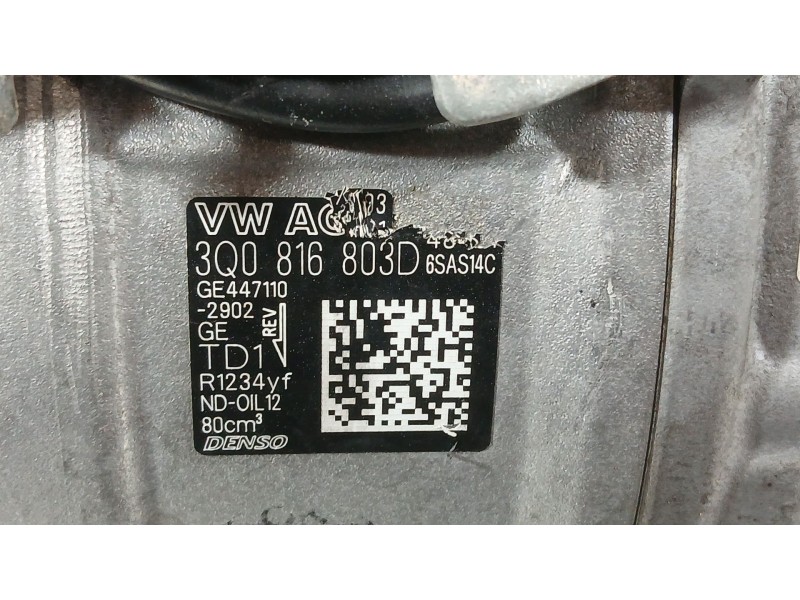 Recambio de compresor aire acondicionado para seat arona (kj7, kjp) 1.0 tsi referencia OEM IAM 3Q0816803D  