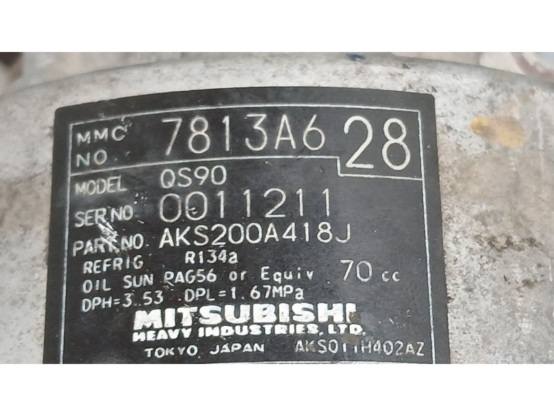 Recambio de compresor aire acondicionado para mitsubishi outlander iii (gg_w, gf_w, zj, zl, zk) 2.2 di-d 4wd (gf6w) referencia O