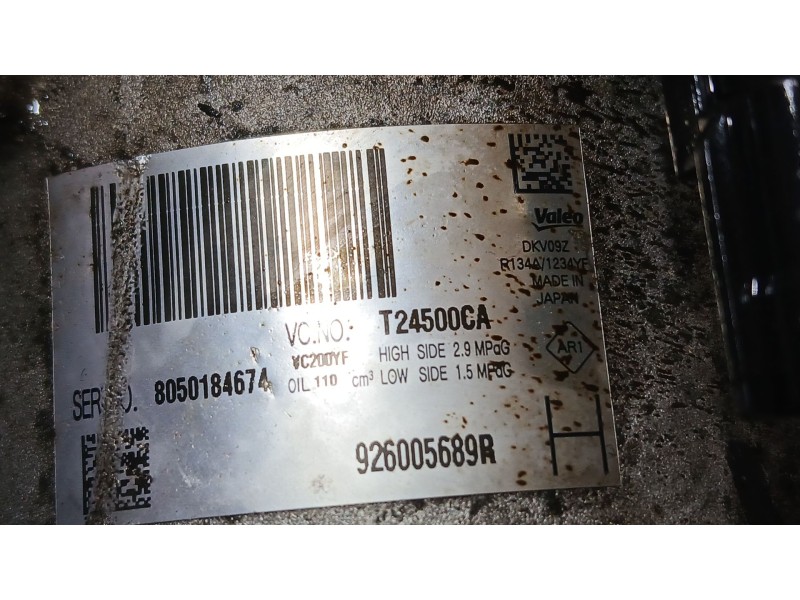 Recambio de compresor aire acondicionado para dacia sandero ii (b8_) tce 90 lpg (b8m1) referencia OEM IAM 926003541R  