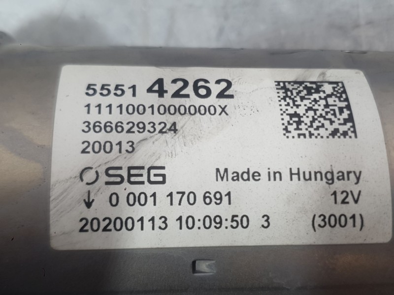 Recambio de motor arranque para opel astra k (b16) 1.2 turbo (68) referencia OEM IAM 55514262  