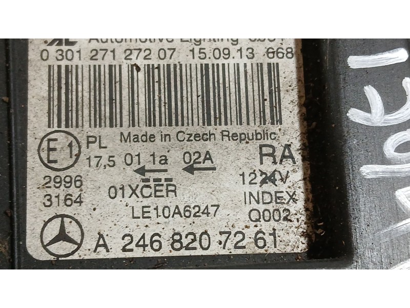 Recambio de faro derecho para mercedes-benz clase b sports tourer (w246, w242) b 180 cdi (246.200) referencia OEM IAM A246820023