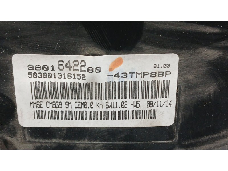 Recambio de cuadro instrumentos para peugeot partner caja/chasis 1.6 hdi referencia OEM IAM 9801641680  