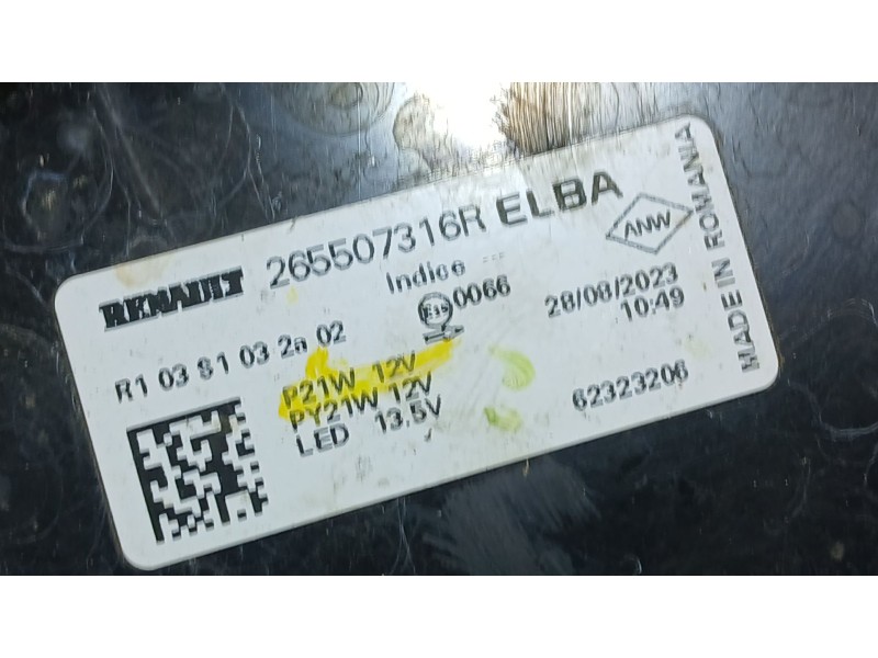 Recambio de piloto trasero derecho para dacia duster (hm_) 1.0 tce 90 referencia OEM IAM 265507316R  