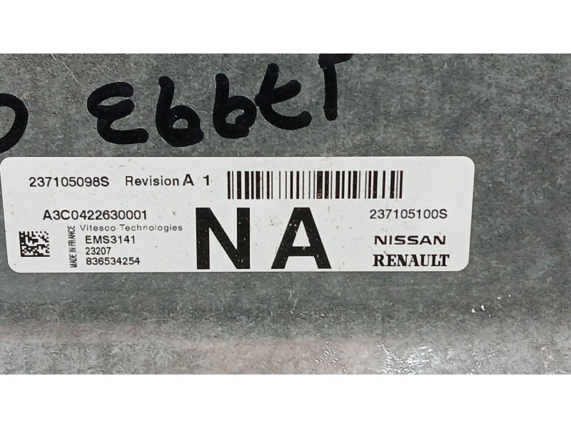 Recambio de centralita motor uce para dacia duster (hm_) 1.0 tce 90 referencia OEM IAM   
