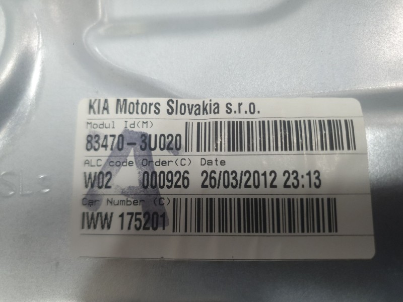 Recambio de elevalunas trasero izquierdo para kia sportage iii (sl) 2.0 crdi referencia OEM IAM 834703U020  