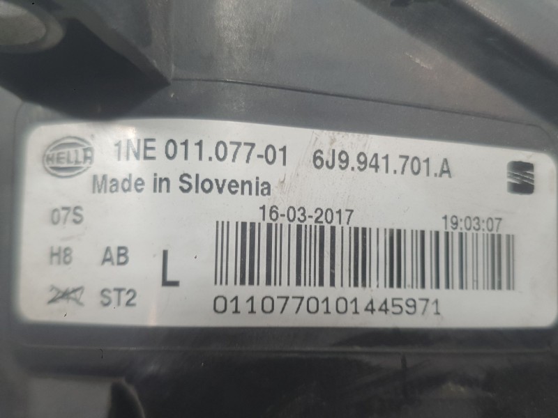 Recambio de faro antiniebla izquierdo para seat ibiza iv (6j5, 6p1) 1.2 tsi referencia OEM IAM 6J9941701A  