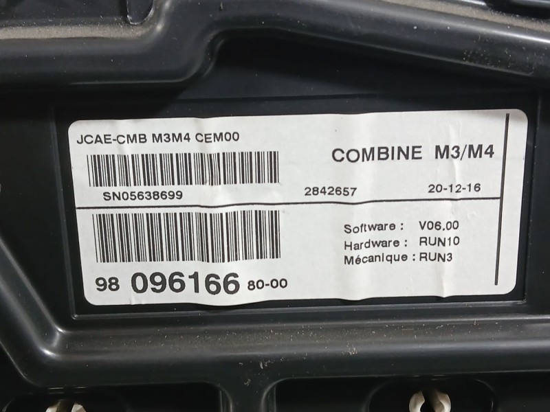 Recambio de cuadro instrumentos para citroën c-elysee (dd_) 1.6 bluehdi 100 referencia OEM IAM 9809616680  