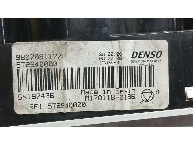 Recambio de mando calefaccion / aire acondicionado para citroën c-elysee (dd_) 1.6 bluehdi 100 referencia OEM IAM 1609170580  