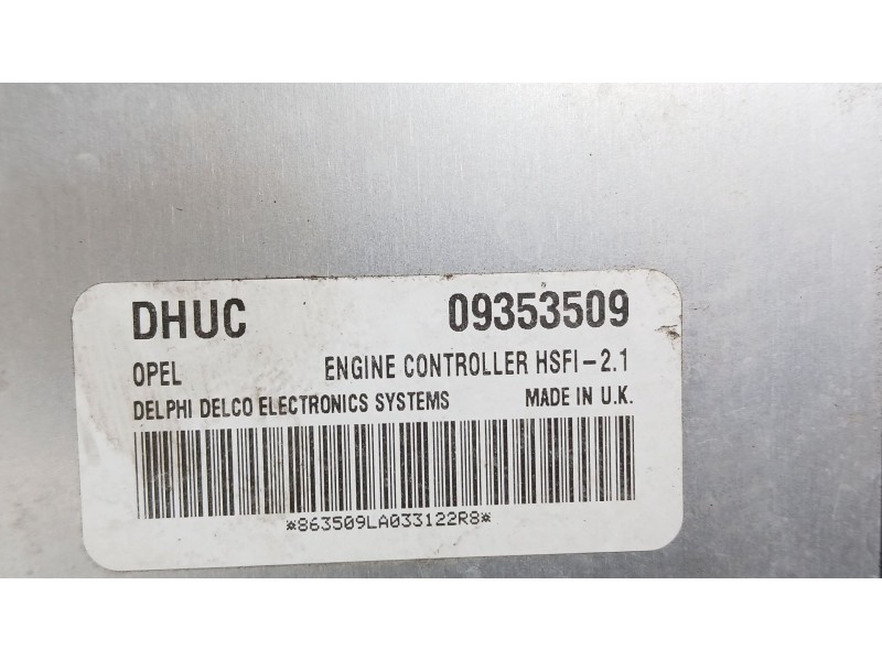 Recambio de centralita motor uce para opel astra g hatchback (t98) 1.6 (f08, f48) referencia OEM IAM 9391340  