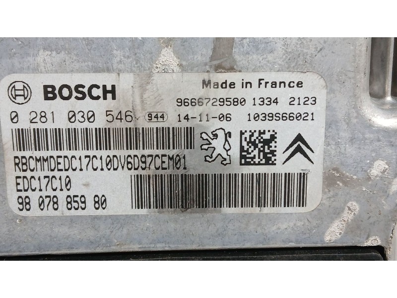 Recambio de centralita motor uce para peugeot partner caja/chasis 1.6 hdi referencia OEM IAM 9807885980 BOSCH 0281030546