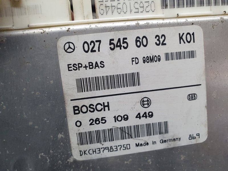 Recambio de centralita para mercedes-benz clase a (w168) 160 (168.033) referencia OEM IAM 0275456032 0265109449 BOSCH