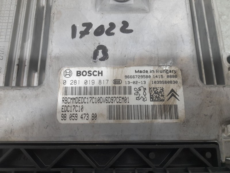 Recambio de centralita motor uce para peugeot 308 i (4a_, 4c_) 1.6 hdi referencia OEM IAM 9666729580 BOSCH 281019817