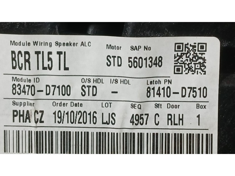 Recambio de elevalunas trasero izquierdo para hyundai tucson (tl, tle) 1.7 crdi referencia OEM IAM 83471D7000  