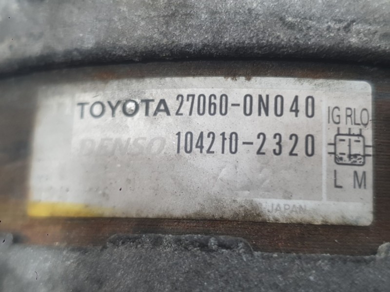 Recambio de alternador para toyota auris (_e15_) 1.4 d-4d (nde150_) referencia OEM IAM 2706033100  