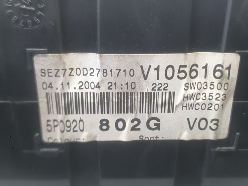 Recambio de cuadro instrumentos para seat toledo iii (5p2) 1.9 tdi referencia OEM IAM 5P0920802GX  