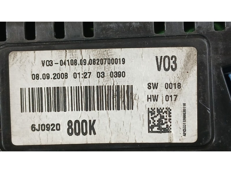 Recambio de cuadro instrumentos para seat ibiza iv sc (6j1, 6p5) 1.4 referencia OEM IAM 6J0920801X  