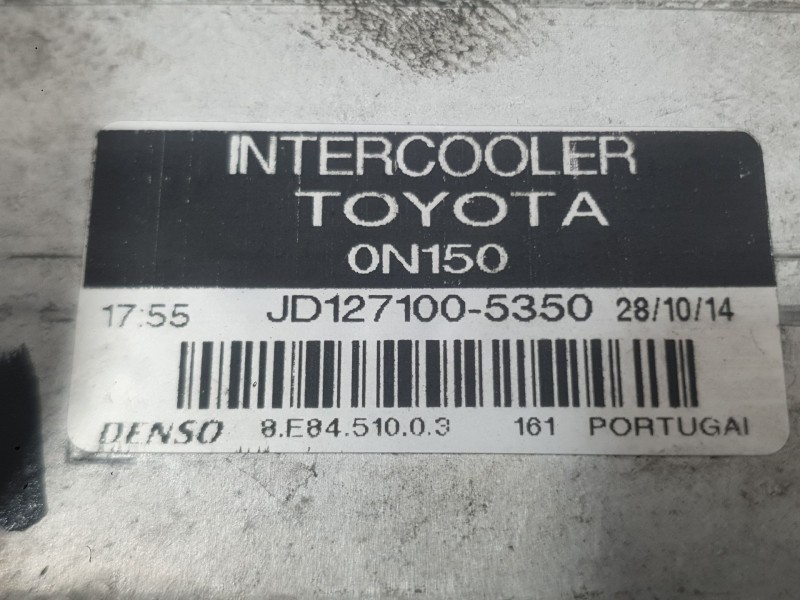 Recambio de intercooler para toyota auris (_e15_) 1.4 d-4d (nde150_) referencia OEM IAM JD1271005350  