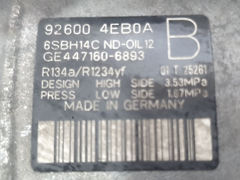 Recambio de compresor aire acondicionado para renault talisman (lp_) 1.6 dci 160 referencia OEM IAM 926004EB0A 926001604R 