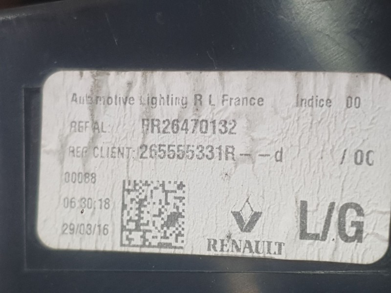 Recambio de piloto trasero izquierdo interior para renault talisman (lp_) 1.6 dci 160 referencia OEM IAM 265552154R  