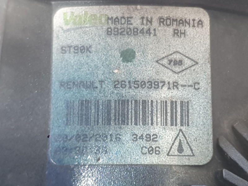 Recambio de faro antiniebla derecho para renault talisman (lp_) 1.6 dci 160 referencia OEM IAM 261503971R  