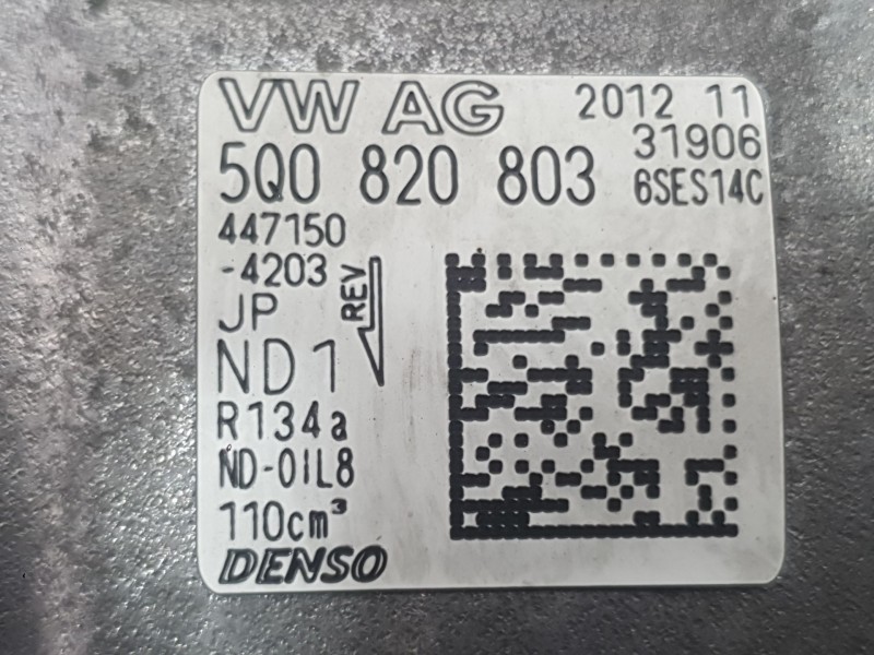Recambio de compresor aire acondicionado para volkswagen golf vii (5g1, bq1, be1, be2) 1.6 tdi referencia OEM IAM 5Q0820803K  