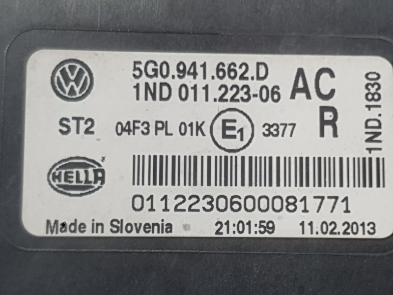 Recambio de faro antiniebla derecho para volkswagen golf vii (5g1, bq1, be1, be2) 1.6 tdi referencia OEM IAM 5G0941662J  