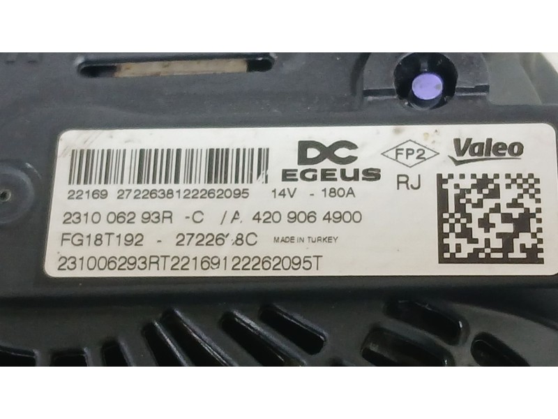 Recambio de alternador para renault express furgoneta/monovolumen 1.5 blue dci 75 (f6aa) referencia OEM IAM 231006293R 231009123