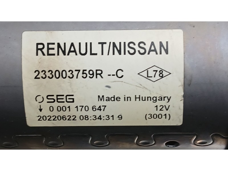 Recambio de motor arranque para renault express furgoneta/monovolumen 1.5 blue dci 75 (f6aa) referencia OEM IAM 233003759R  