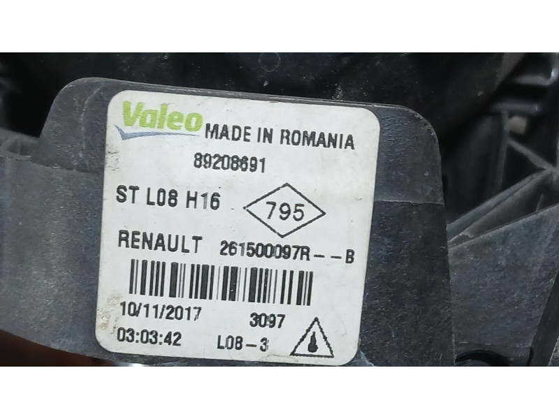 Recambio de faro antiniebla derecho para renault megane iv hatchback (b9a/m/n_) 1.2 tce 130 (b9mr) referencia OEM IAM 261500097R
