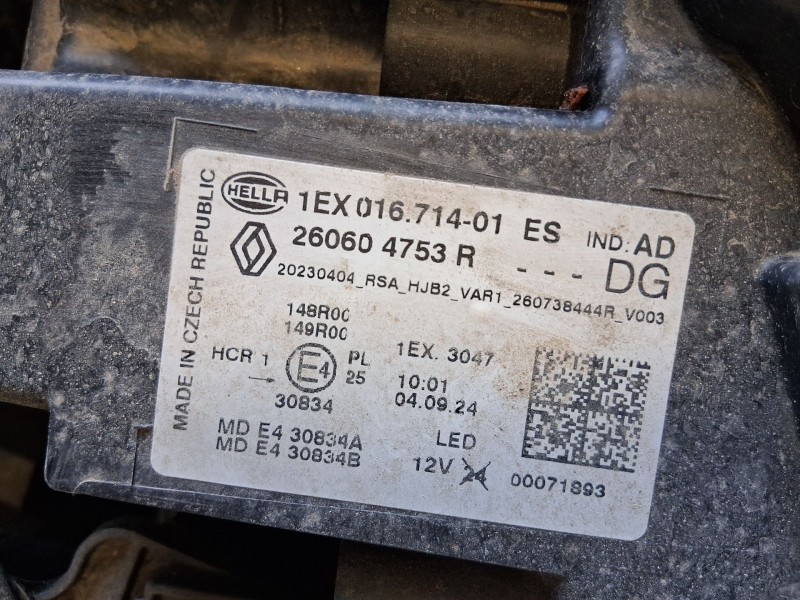 Recambio de faro izquierdo para renault captur ii (hf_) 1.0 tce 90 eco-g (hfm6) referencia OEM IAM 260604753R  