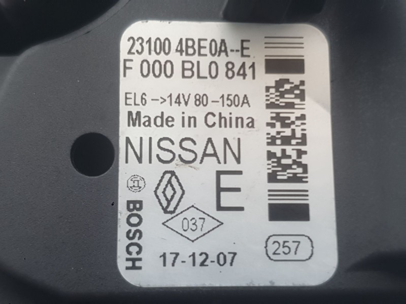 Recambio de alternador para nissan x-trail iii (t32_, t32r, t32rr) 2.0 dci (t32) referencia OEM IAM 231004BE0B  