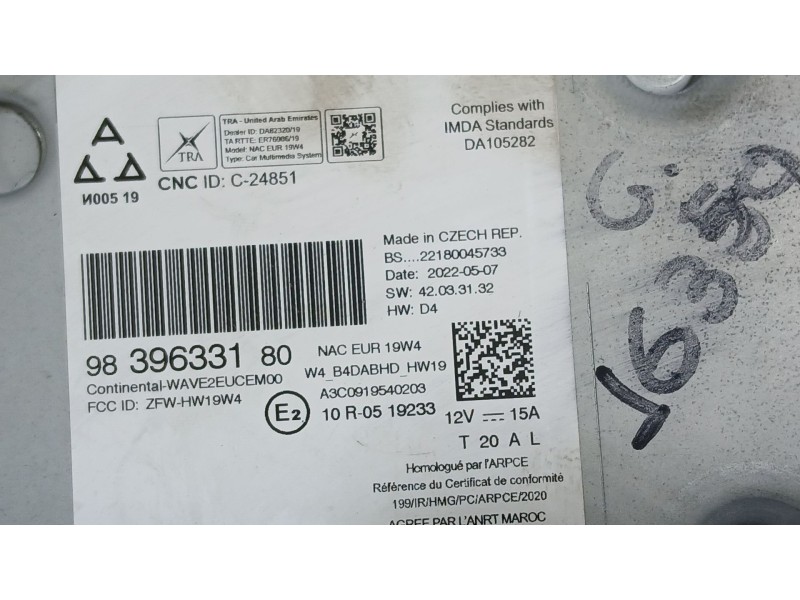 Recambio de sistema audio / radio para citroën c3 shine pack referencia OEM IAM   