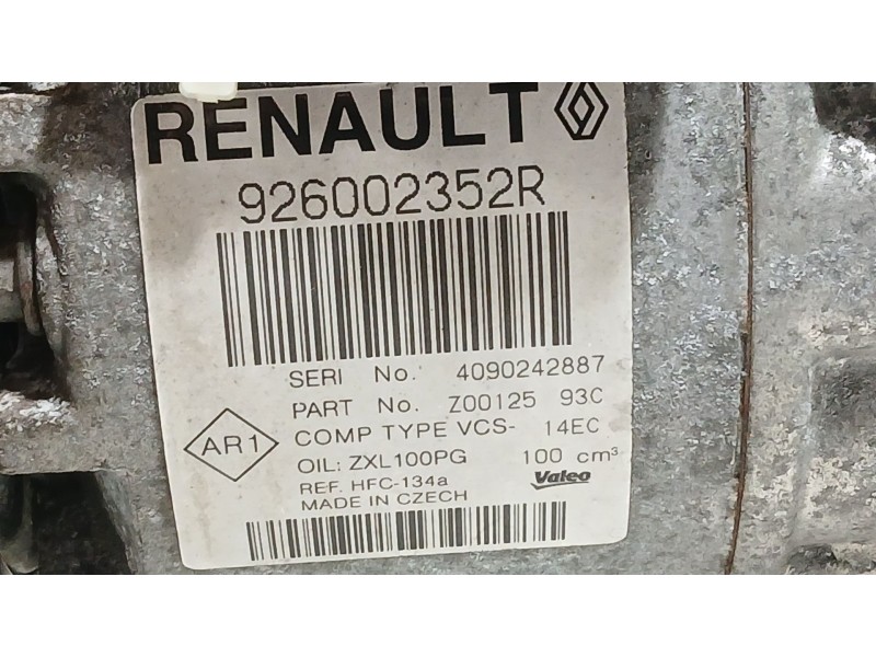 Recambio de compresor aire acondicionado para renault clio iv (bh_) 1.5 dci 75 referencia OEM IAM 926002352R 926008468R 