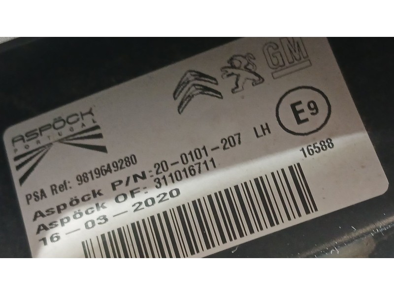 Recambio de piloto trasero izquierdo para citroën berlingo (er_, ec_) 1.5 bluehdi 100 referencia OEM IAM 9819649280 ASPOCK 31101